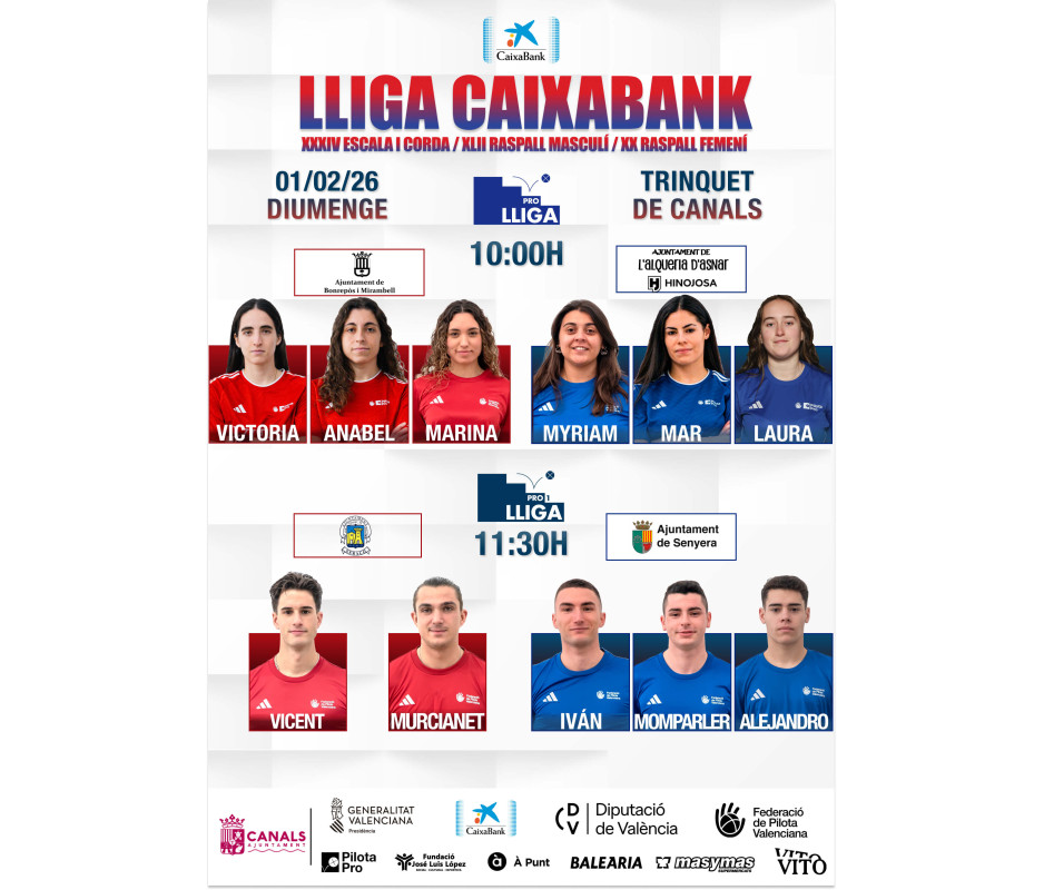 Lliga Caixabank Pro Raspall - Canals 01/02/26 Lliga Caixabank Pro Raspall - Canals 01/02/26