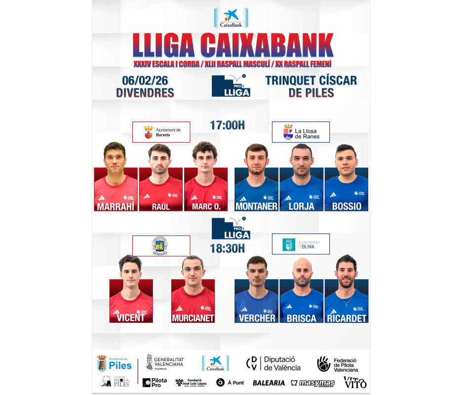 Lliga Caixabank Pro Raspall - Piles 06/02/26 Lliga Caixabank Pro Raspall - Piles 06/02/26