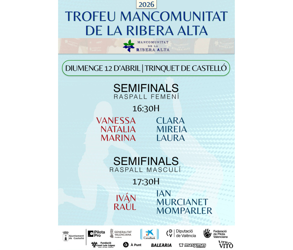Semifinal 12/04/26 - Castelló Semifinal 12/04/26 - Castelló